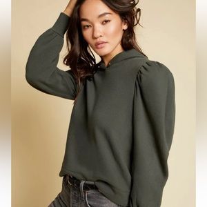 Nation LTD Davina Cropped Hoodie in Olive